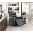 Pemberly Row Faux Leather Swivel Glider Reclining Chair in Gray