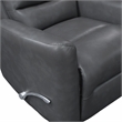 Pemberly Row Faux Leather Swivel Glider Reclining Chair in Gray