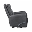 Pemberly Row Faux Leather Swivel Glider Reclining Chair in Gray