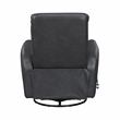 Pemberly Row Faux Leather Swivel Glider Reclining Chair in Gray