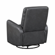 Pemberly Row Faux Leather Swivel Glider Reclining Chair in Gray