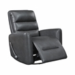 Pemberly Row Faux Leather Swivel Glider Reclining Chair in Gray