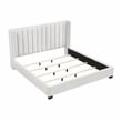 Pemberly Row Upholstered California King Bed with Wingback Headboard in Beige