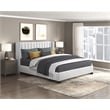 Pemberly Row Upholstered California King Bed with Wingback Headboard in Beige