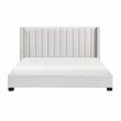 Pemberly Row Upholstered California King Bed with Wingback Headboard in Beige