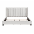 Pemberly Row Upholstered California King Bed with Wingback Headboard in Beige