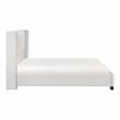 Pemberly Row Upholstered California King Bed with Wingback Headboard in Beige