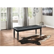 Pemberly Row Button-Tufted Faux Leather Bench with Foam Cushion in Black