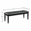 Pemberly Row Button-Tufted Faux Leather Bench with Foam Cushion in Black