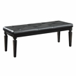 Pemberly Row Button-Tufted Faux Leather Bench with Foam Cushion in Black