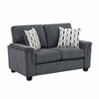 Pemberly Row Chenille Loveseat with Reversible Cushions in Dark Gray