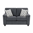 Pemberly Row Chenille Loveseat with Reversible Cushions in Dark Gray