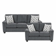 Pemberly Row Chenille Loveseat with Reversible Cushions in Dark Gray