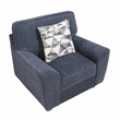 Pemberly Row Chenille Armchair with Decorative Pillow in Blue