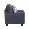 Pemberly Row Chenille Armchair with Decorative Pillow in Blue