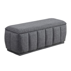 Pemberly Row Lift Top Storage Bench with 300 lb Capacity in Gray