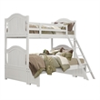 Pemberly Row Contemporary Wood and MDF Twin Over Full Bunk Bed in White