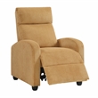 Pemberly Row Corduroy Push Back Reclining Chair with 300 lb Capacity in Yellow