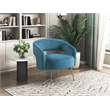 Pemberly Row Velvet Accent Chair with Gold Metal Legs in Dark Teal
