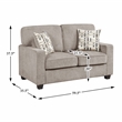 Pemberly Row Chenille 2-Piece Sofa and Loveseat Set in Taupe