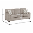 Pemberly Row Chenille 2-Piece Sofa and Loveseat Set in Taupe