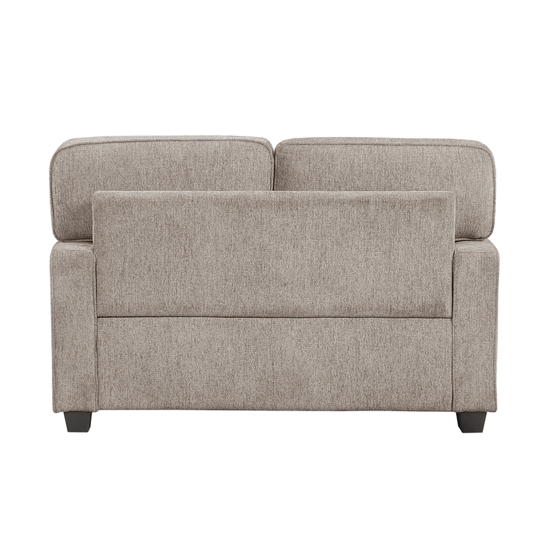 Pemberly Row Chenille 2-Piece Sofa and Loveseat Set in Taupe
