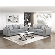 Pemberly Row Chenille Sofa with Nailhead Trim and 7 Pillows in Gray