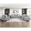 Pemberly Row Chenille Sofa with Nailhead Trim and 7 Pillows in Gray