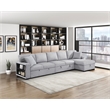 Pemberly Row Boucle Sectional with Right Chaise and Pull-Out Bed in Gray