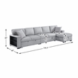 Pemberly Row Boucle Sectional with Right Chaise and Pull-Out Bed in Gray