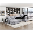 Pemberly Row Boucle Sectional with Right Chaise and Pull-Out Bed in Gray