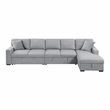 Pemberly Row Boucle Sectional with Right Chaise and Pull-Out Bed in Gray