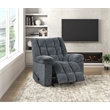 Pemberly Row Chenille Rocker Recliner with Pull Handle in Gray