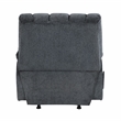 Pemberly Row Chenille Rocker Recliner with Pull Handle in Gray
