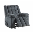 Pemberly Row Chenille Rocker Recliner with Pull Handle in Gray