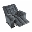 Pemberly Row Chenille Rocker Recliner with Pull Handle in Gray