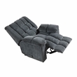 Pemberly Row Chenille Rocker Recliner with Pull Handle in Gray