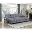 Pemberly Row Boucle U-Shaped Sectional with 2 Chaises and Pull-Out Bed in Gray