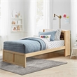 Pemberly Row Wood and MDF Twin Bookcase Bed with 300 lb Capacity in Natural Pine