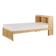 Pemberly Row Wood and MDF Twin Bookcase Bed with 300 lb Capacity in Natural Pine