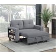 Pemberly Row Boucle Loveseat with Pull-Out Bed and USB Charging in Gray