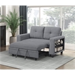 Pemberly Row Boucle Loveseat with Pull-Out Bed and USB Charging in Gray