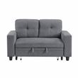 Pemberly Row Boucle Loveseat with Pull-Out Bed and USB Charging in Gray