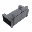 Pemberly Row Boucle Loveseat with Pull-Out Bed and USB Charging in Gray
