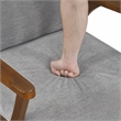 Pemberly Row Woven Chenille Accent Chair with Rubberwood Frame in Gray