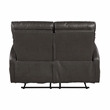 Pemberly Row Faux Leather Wall-Hugger Double Reclining Loveseat in Espresso