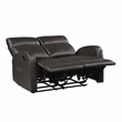 Pemberly Row Faux Leather Wall-Hugger Double Reclining Loveseat in Espresso