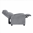 Pemberly Row Corduroy Push Back Reclining Chair with 300 lb Capacity - Dark Gray