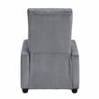 Pemberly Row Corduroy Push Back Reclining Chair with 300 lb Capacity - Dark Gray