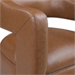 Pemberly Row Faux Leather 360-Degree Swivel Barrel Chair in Camel